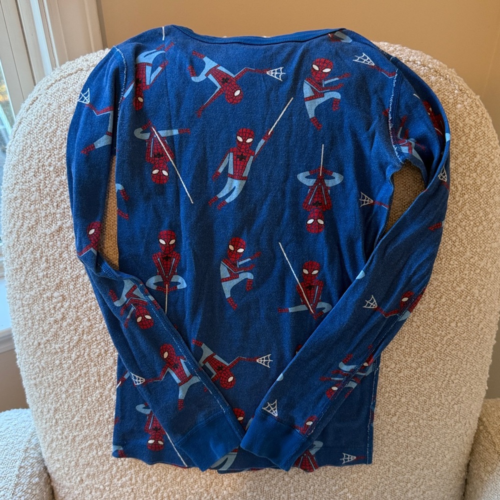 PLAY COND. Hanna Andersson Marvel Spiderman Long John Organic Pajamas Size 130 8 - Picture 9 of 9